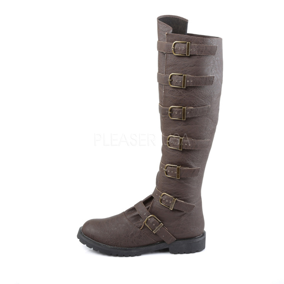 Mens Distressed Cosplay Knee High Boots